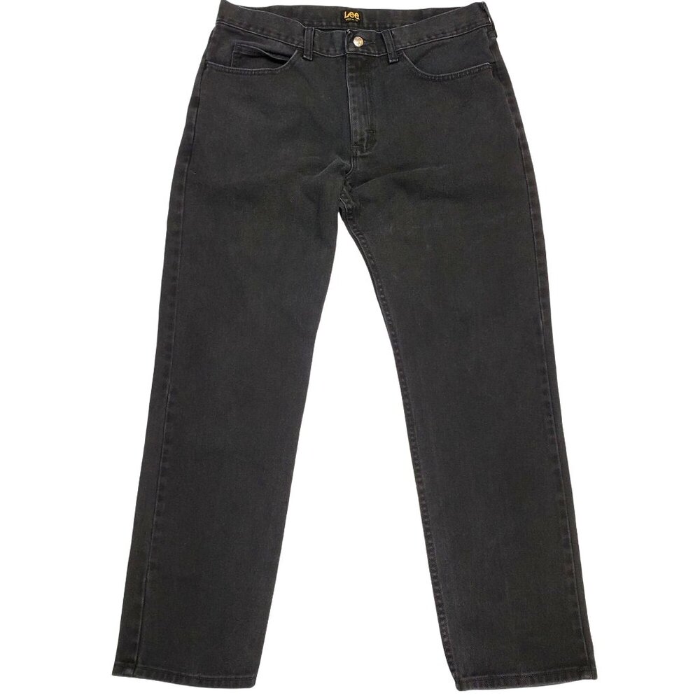 Lee Black Regular Fit Mens Jeans Size 36x32 100% Cotton Denim Straight Leg